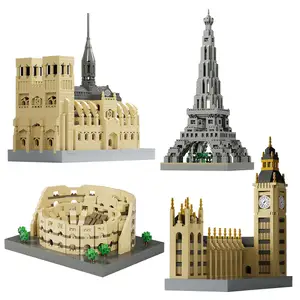 Arquitectura Notre Dame Torre Eiffel bloques de construcción compatibles modelo Kits creador experto juguete ladrillos para niños