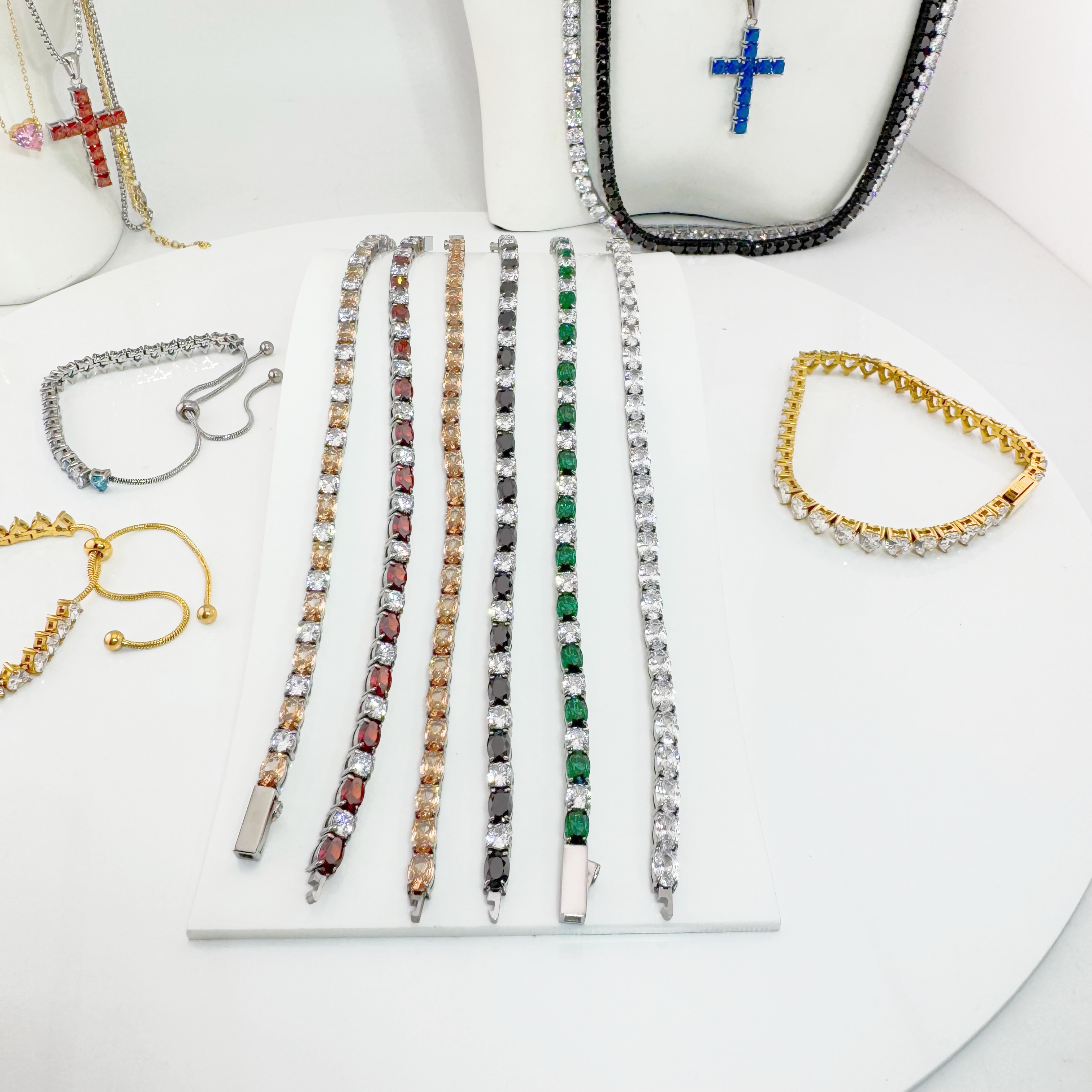 blue diamonds tennis bracelet