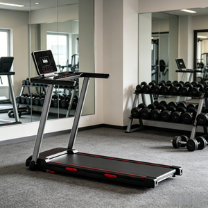 Tapis roulant de fitness à domicile avec écran LED blanc, commande à double bouton et option application pour la marche et la course en intérieur - Product Image 2