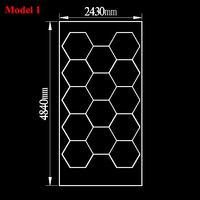 Plafonnier LED hexagonal intelligent 100-240V, lumière LED hexagonale en forme de nid d'abeille pour garage automobile, atelier
