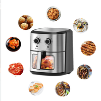 Friteuse à air commerciale de haute qualité, capacité carrée de 5,5/6,5 L, électrique, antiadhésive, garantie 1 an pour usage domestique