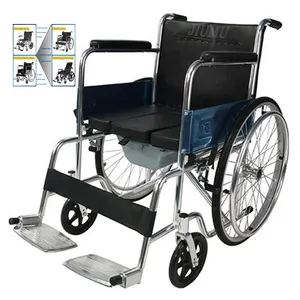 Kursi roda Manual standar dengan sandaran kaki yang dapat disesuaikan untuk peningkatan kenyamanan