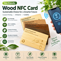 Carte NFC en bois écologique personnalisée, imprimée, 13,56 MHz, NTAG213, carte RFID programmable intelligente pour le réseautage professionnel numérique