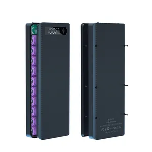 Power bank removível diy, caso com 18650 bateria, display de led pd qc 10w 18w 22.5w