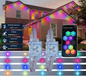 ไฟพิกเซล LED สี RGB เปลี่ยนสีได้ IP68กันน้ำใช้กลางแจ้งไฟติดนอกบ้านเทศกาลคริสต์มาสวันหยุดแบบถาวรควบคุมผ่านแอปอัจฉริยะ DC48V บ้าน - Product Image 6