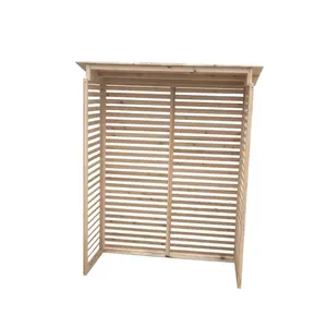 Outdoor Air Conditioner Cover Decorative Conditioner Protect Cover Wooden Air Condition Cover