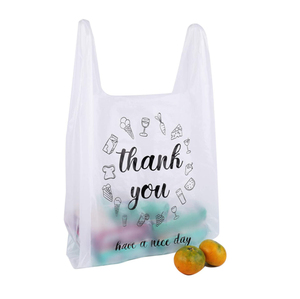Grocery Plastic T Shirt Shopping Bags Compostable Green T shirt Bag Biodegradable T shirt Bag