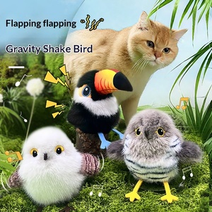 PAIPET Jouet Électrique pour Chat, Oiseau en Peluche Vibrant à Gravité, Baguette de Teaser Automatique Sonore, Oiseau Simulé qui Agite <span class=keywords><strong>les</strong></span> Ailes - Product Image 4