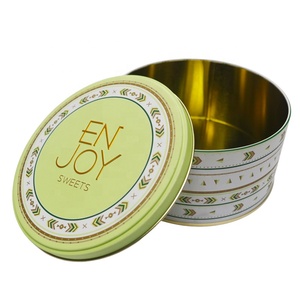 Dexin tùy chỉnh in bán buôn kỳ nghỉ cá nhân cookie kim loại <span class=keywords><strong>tin</strong></span> vòng có thể với nắp bao bì Quà Tặng tinplate hộp cho đồ ngọt - Product Image 5