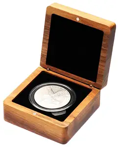 Single Walnut Wood Challenge Coin Presentation Display Gift Box Storage Case Square