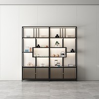 Étagère et vitrine à thé en fer forgé moderne, modulaire et réglable, avec design écologique pour la décoration de salle de thé