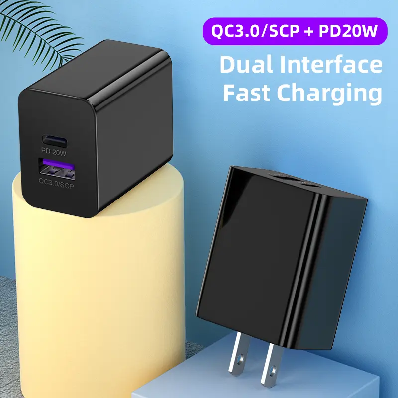 신상품 2024 신상품 PD 20W USB A 타입 C 월 충전기 QC3.0 급속 충전 USB 어댑터 US/EU/AU/UK 타입