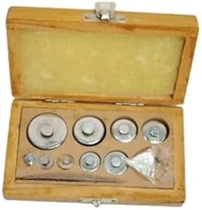 500gm Hierro C.P. Cajas de peso físico con caja de madera y fórceps Pesos fraccionarios para física - Product Image 1