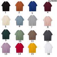 Kaos Katun Oversize Berat untuk Pria, Model Drop Shoulder, Polos, Bisa Custom Logo, Streetwear Kasual, Atasan Musim Panas