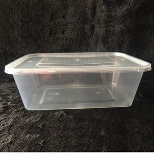 750ml disposable microwave clear pp plastic rectangular food container with lid