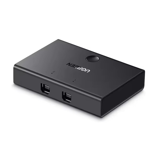 USB 2.0 UGREEN Sharing Switch 2 Ports Peripheral Switcher Adapter Box 2 in 1 Out Computer KM Switch Share 1 USB Device Hub