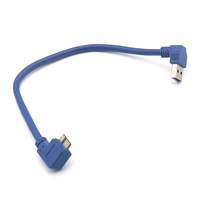 Kabel laki-laki, bawah sudut Usb 3.0 a Male ke sudut kanan kiri 90 derajat bentuk l mikro B