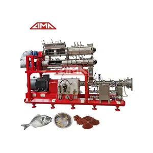 LIMA 55KW 0.1~0.8mm 8T/H twin screw fish feed extruder for pet/cat/dog floating fish feed pellet making machine price Nigeria