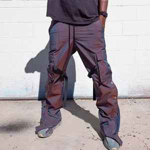Personalizado impermeable a prueba de viento de tela bolsillos hombres pantalones Hip Hop StreetWear pantalones para apilados Sargo pantalones hombres - Product Image 1