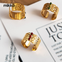 Großhandel Neuestes Design Damen Verstellbarer Edelstahlring 18k Vergoldeter Manschettenring Hochwertiger Breiter Manschettenring Schmuck