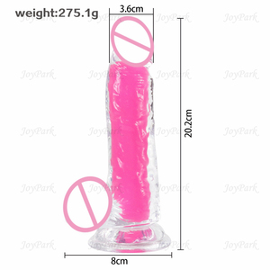 JoyPark Dildo Grande Realista Feminino à Prova d'Água em TPE Macio que Brilha no Escuro - Product Image 3