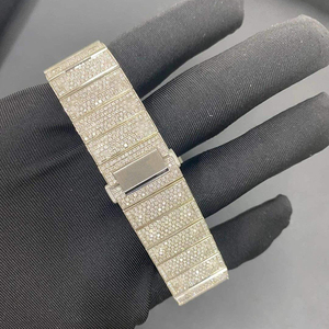 Montre de luxe Hip Hop en moissanite et diamants, entièrement sertie, en acier inoxydable, étanche, automatique, mécanique, pour homme - Product Image 4