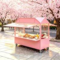 Chariot de vente en métal, chariot de vente mobile, chariot de snacks pour marché nocturne commercial, camion de cuisine gastronomique multifonctionnel