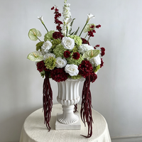 M-FB115 Nouvelle Arrivée Luxe Haute Qualité Boule de Fleurs Artificielles 5D en Soie Blanche pour Centres de Table de Mariage et Décorations de Table