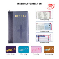 Prix de gros, étui personnalisé, sac en cuir PU, pochette zippée de protection, couvertures de Bible, service d'impression de livres