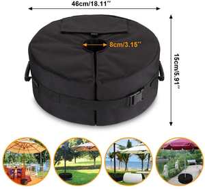 Bolsa de peso redonda para <span class=keywords><strong>base</strong></span> de sombrilla de patio, soporte para sombrilla de exterior, bolsas de arena con asa lateral resistente para jardín - Product Image 2