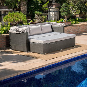 Canapé-<span class=keywords><strong>lit</strong></span> confort avec auvent plateau extérieur 6 places canapé <span class=keywords><strong>carré</strong></span> parasol <span class=keywords><strong>parapluie</strong></span> Table basse canapé coussin Relax ensemble de meubles - Product Image 5