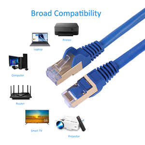En stock Câble Ethernet Cat6A STP Bleu 100% Cuivre pur 10 Gbps Blindé RJ45 Câble réseau Cat6A Conforme REACH RoHS - Product Image 4