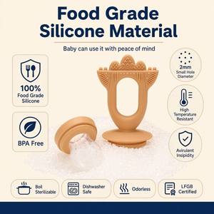 Set de Alimentador de Frutas para Bebés con Asa, 3 Tamaños Diferentes, Diseño de Malla de Silicona, Libre de BPA, para Alimentos Sólidos de 0 a 12 Meses - Product Image 2
