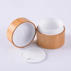 Frasco cosmético de bambú para crema facial, caja de lujo de alta calidad, venta al por mayor