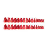 30 pièces de faux ongles à presser en gel souple, vente en gros, pour filles, couleur rouge unie, réutilisables, logo OEM