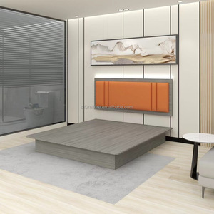 ชุดเฟอร์นิเจอร์ห้องนอนคู่แบบโมเดิร์นปรับแต่งได้  เตียงไม้สีเทาเป็นมิตรกับสิ่งแวดล้อม พร้อมวีเนียร์ป้องกันรอยขีดข่วน สำหรับโครงการโรงแรม - Product Image 4