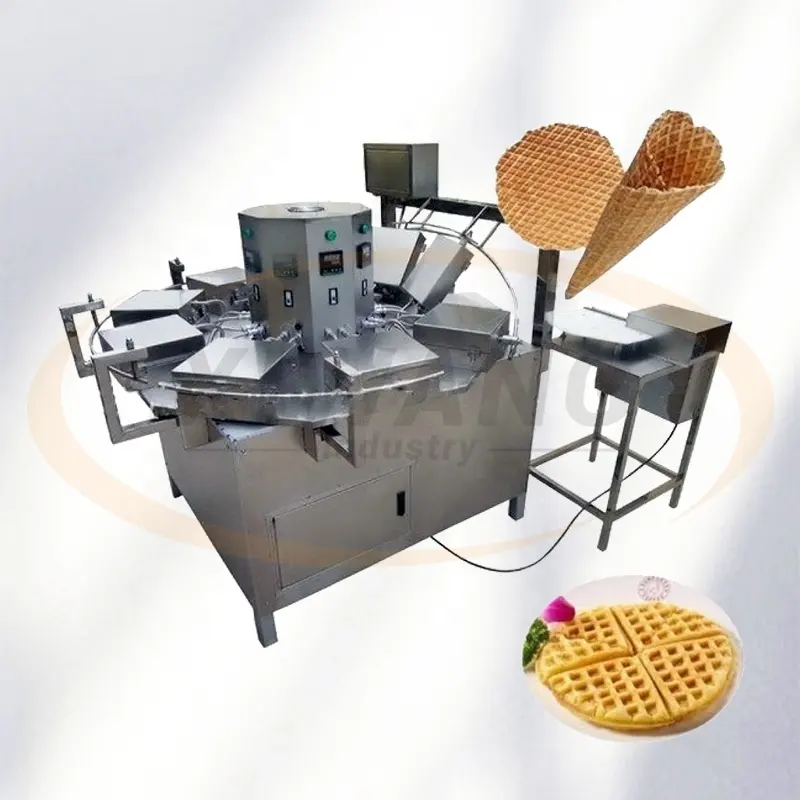 Commercial Small Stroopwafel Production Line Crispy Phoenix Egg Roll Ice Cream Cone Maker Waffle Cone Making Crepe Machine