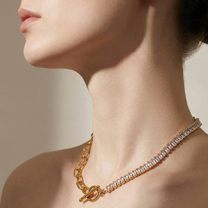 Waterproof Fine Designer Luxury Zircon Jewelry <b>Sets</b> for Women Non Tarnished 14K 18K PVD Gold Plated 316L Stainless Steel Jewelry - Product Image 1