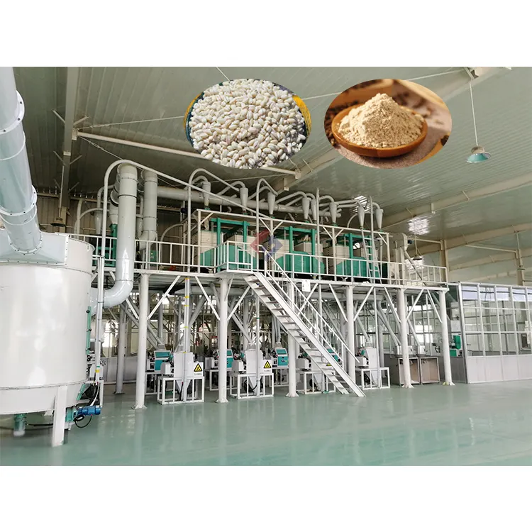 Linha de produção moedor de farinha 50t, seca e trigo máquina moedor de farinha peru linha