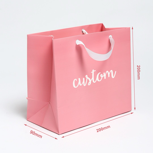 Bolsas de Papel Rosa Personalizadas Premium para Compras, Impresión de Logotipo Personalizada, Bolsa de Papel de Regalo de Lujo con Relieve y Asa de Cinta - Product Image 1