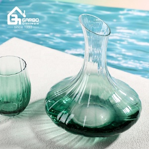 Juego de Vasos de Vidrio de Alta Gama con Rayas Verdes Profundas para Vino Tinto y Champán, Vasos Altos, Regalo Empresarial - Product Image 4