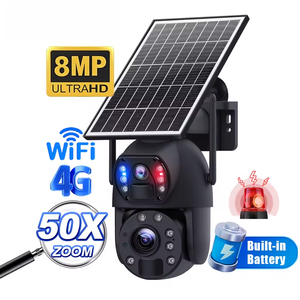 OEM ODM 4K 8MP 50x <span class=keywords><strong>Zoom</strong></span> Lens Dual Ubox App 4G Cctv Ptz <span class=keywords><strong>Ip</strong></span> al aire libre Wifi 4G Tarjeta Sim Tarjeta de memoria Cámara de seguridad solar - Product Image 1