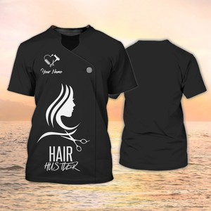 Logo personnalisé Barber Shop Old School Coupe de cheveux Uniforme T-shirts Professionnel Nail Salon Barber Apparel T-shirt - Product Image 3