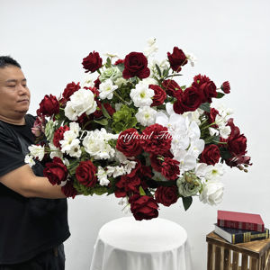 Venta de Fábrica: Centros de Mesa con Bolas de Flores Rojas de Seda para Bodas, Decoración con Bola de Flores <span class=keywords><strong>Angela</strong></span> - Product Image 1