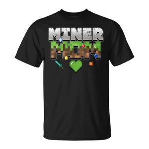 T-shirt de jeu Pixel Miner Mom, cadeau pour la fête des mères, vêtements pour la famille - Product Image 1