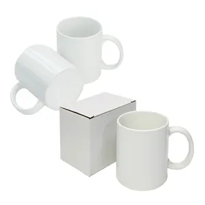 Tasses à Sublimation revêtues, vente en gros, tasse à café, fabricant en gros, Sublimation 11oz, minimaliste, poignée en céramique blanche