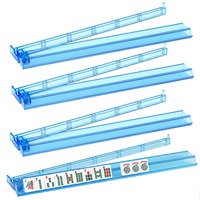Support de Mahjong en Acrylique de 45 cm avec Poussoir Transparent pour Tuiles de Mahjong, Ensemble de 4 Poussoirs, Organisateur de Tuiles, Accessoires de Jeu de Mahjong