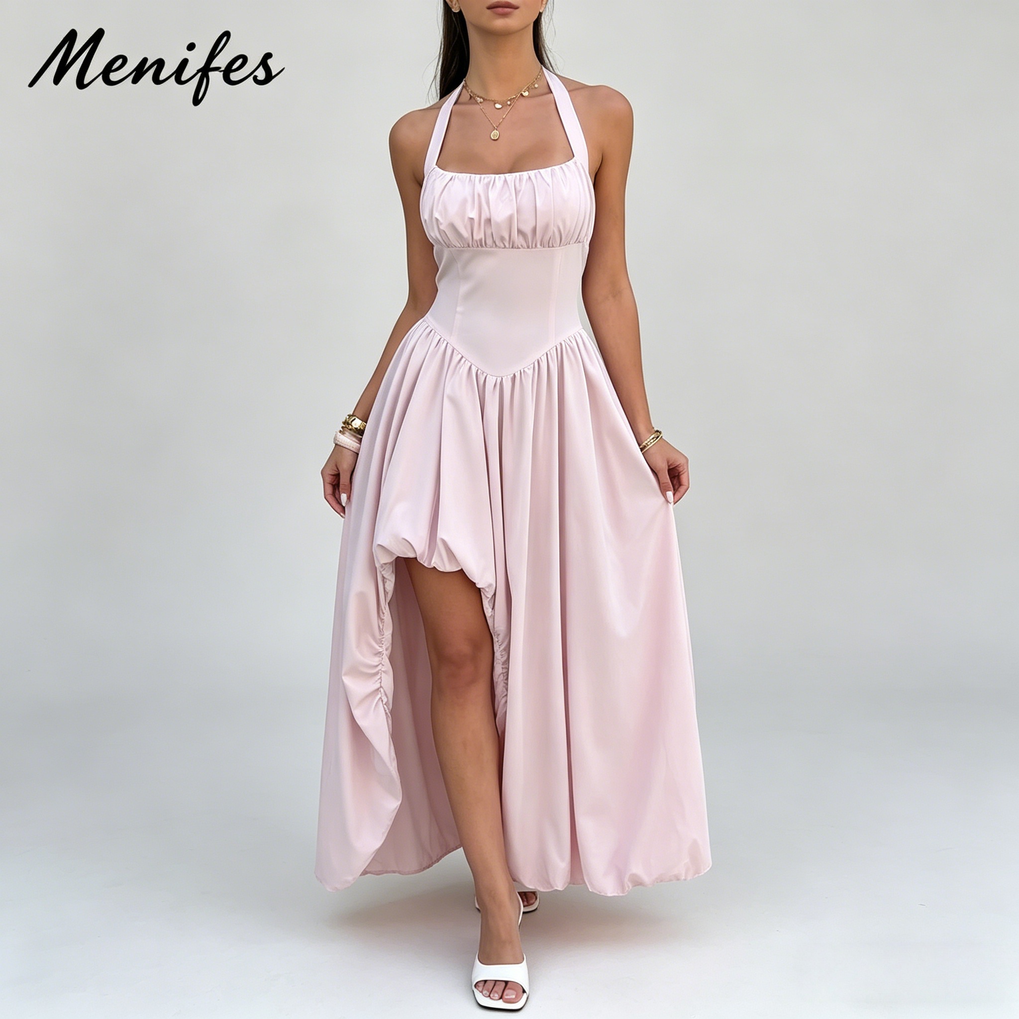 strapless open back dress Mermaid Spaghetti Strap Satin Long Prom Dress, Hot Pink Corset Evening main image 1
