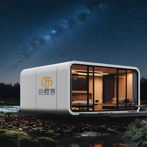 CASA Prefab 20ft 40ft Tiny House Panel de sándwich de acero desmontable Cabina de troncos para hoteles Casa móvil Baño Supermercado Cabine De - Product Image 2