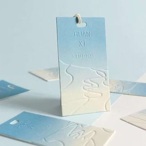 Emboss Custom-Made Concave <strong>Tag</strong> for Women's High-End Clothing Light Luxury Card Printing Eco-Friendly Paper <strong>Material</strong> - Product Image 1